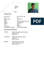 Roniemar Cavite Tambuli: Personal Data