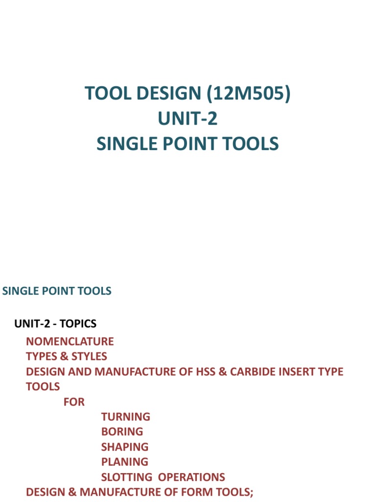Single Point Tools Part1 Aug18 1 | PDF | Machining | Crafts