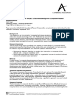 An Investigation Into The Impact of Screen Design On Computer Based Assessments PDF