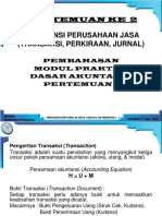 Akuntansi Perusahaan Jasa (Transaksi, Perkiraan, Jurnal) : Pertemuan Ke 2