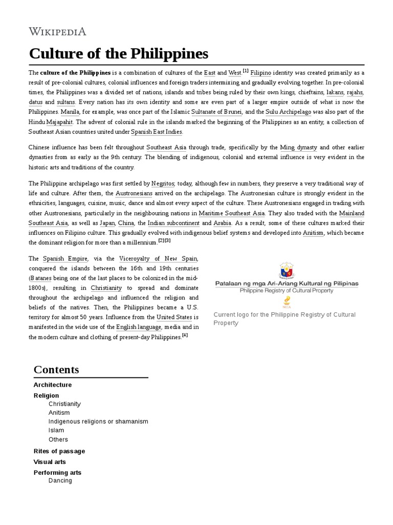 Culture of The Philippines | PDF | Philippines | Foods