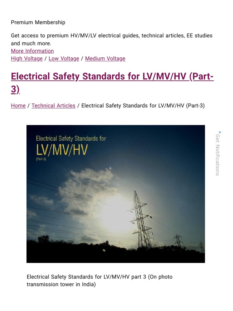 Electrical Safety Standards for LV_MV_HV (Part3) Electric Power