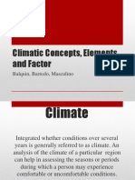 Climatic Concepts, Elements and Factor