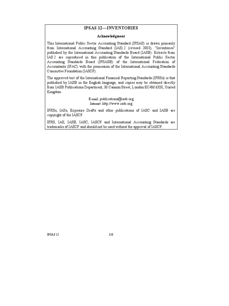 Ipsas 12 Inventories PDF | PDF | International Financial Reporting ...