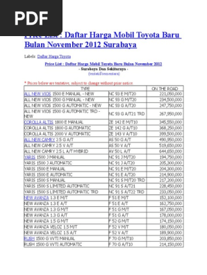 Price List