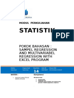 Materi Kuliah 14 (Empat Belas) Statistik Regression Sederhana Dan Regressi Berganda Dengan Excel Program Email 28 Junidosen