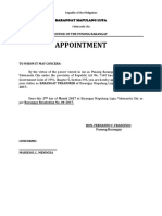 Appointment Treasurer