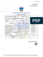 APJ Abdul Kalam Technological University: Semester Grade Card