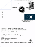 Nasa Contra Ctor: Plans Finite Element Program For Nonlinear Analysis of Structures I