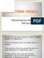 Western Music: Renaissance Period and Baroque Period