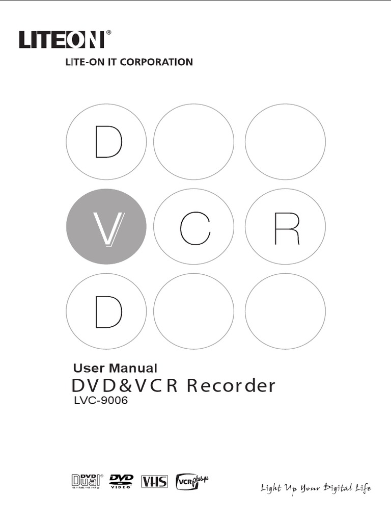 LiteOn LVC9006 Manual PDF Videocassette Recorder Compact Disc