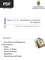 Aula 2 3 e 4- GERENCIA 2015.2 - Introducao e Fundamentos Da Gerencia de Projetos