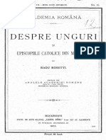 Radu Rosetti - Despre Unguri Si Episcopiile Catolice Din Moldova