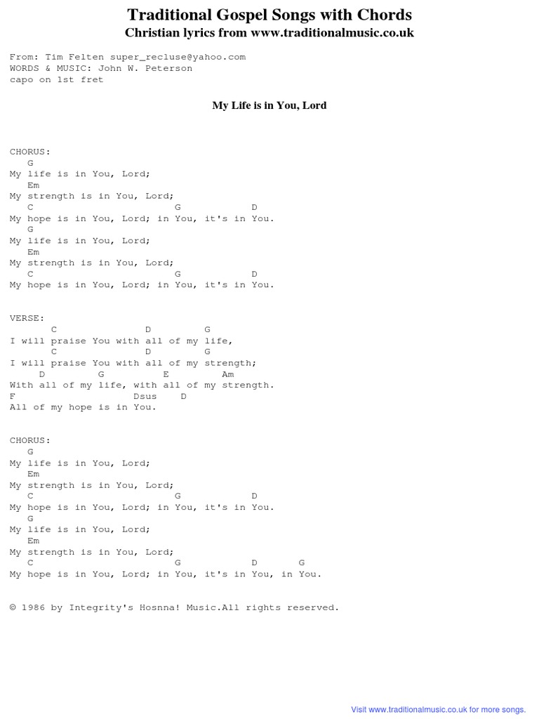 My Life Is in You LordChords PDF
