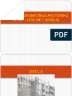Construction Materials and Testing Ce141 - Lecture 7 (Metals)