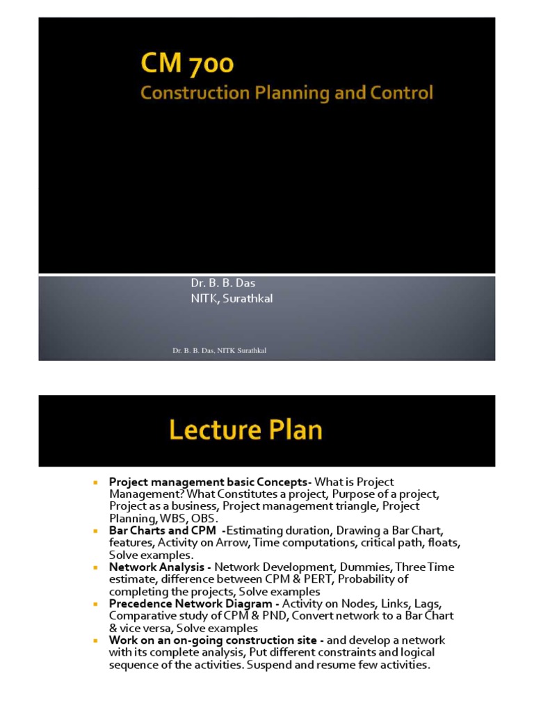 Lecture-1 - CPM PDF | PDF | Project Management | Net Present Value