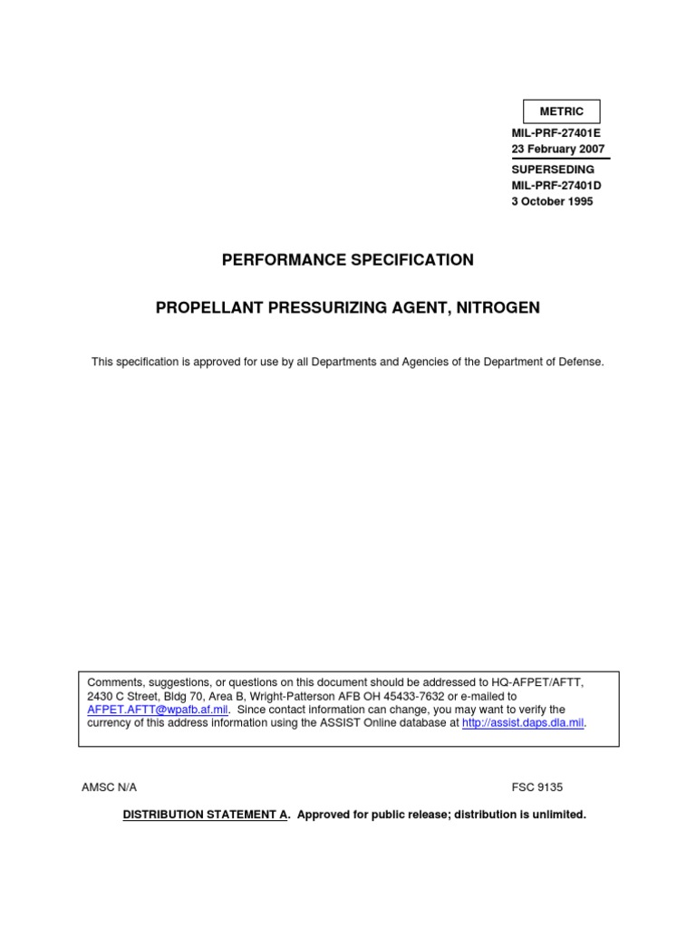 Performance Specification: Metric | PDF | Specification (Technical ...