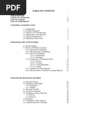 Table of Contents