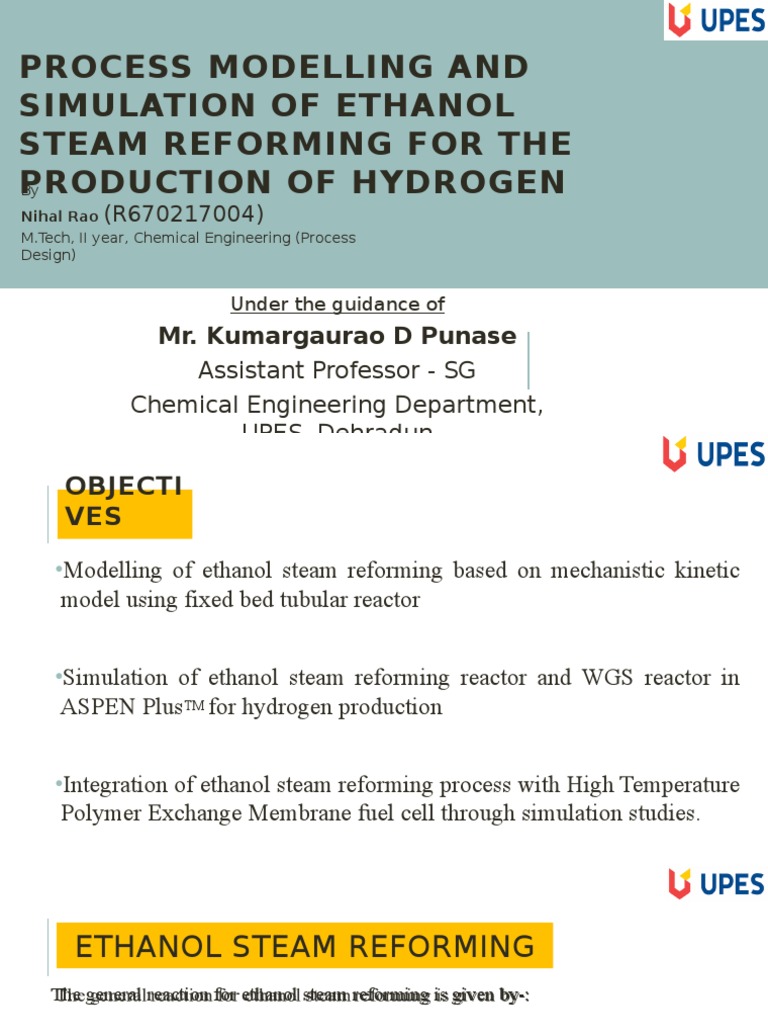 Process Modelling and Simulation of Ethanol Steam Reforming For The ...