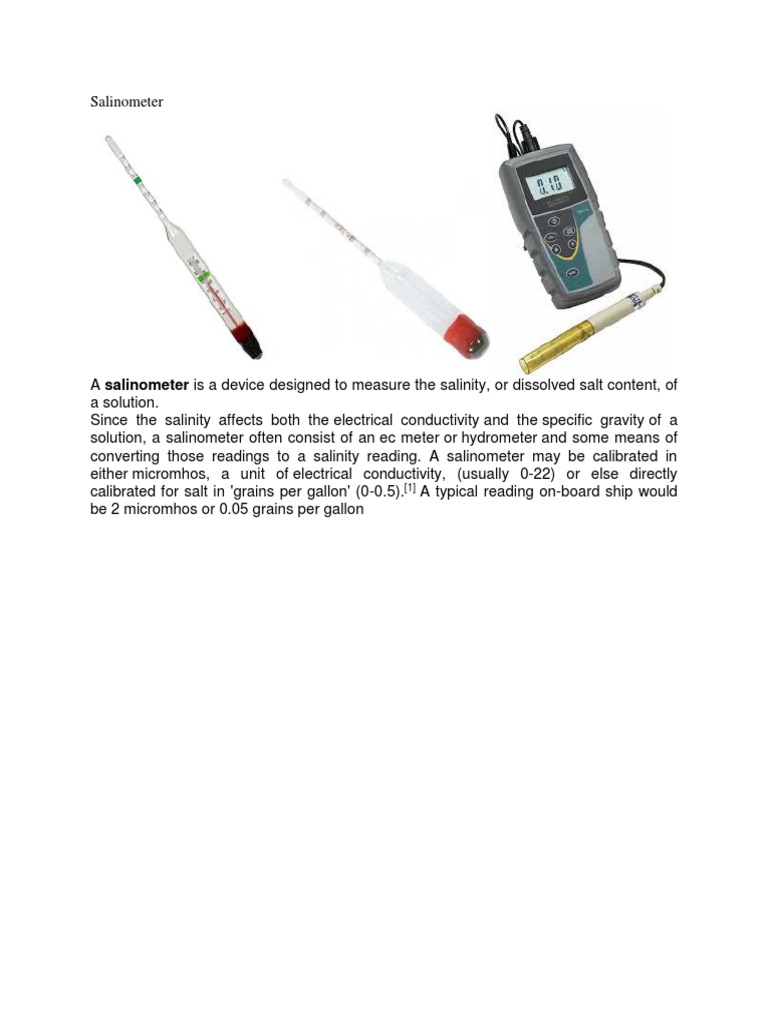 Salino Meter PDF Equipment Applied And Interdisciplinary Physics