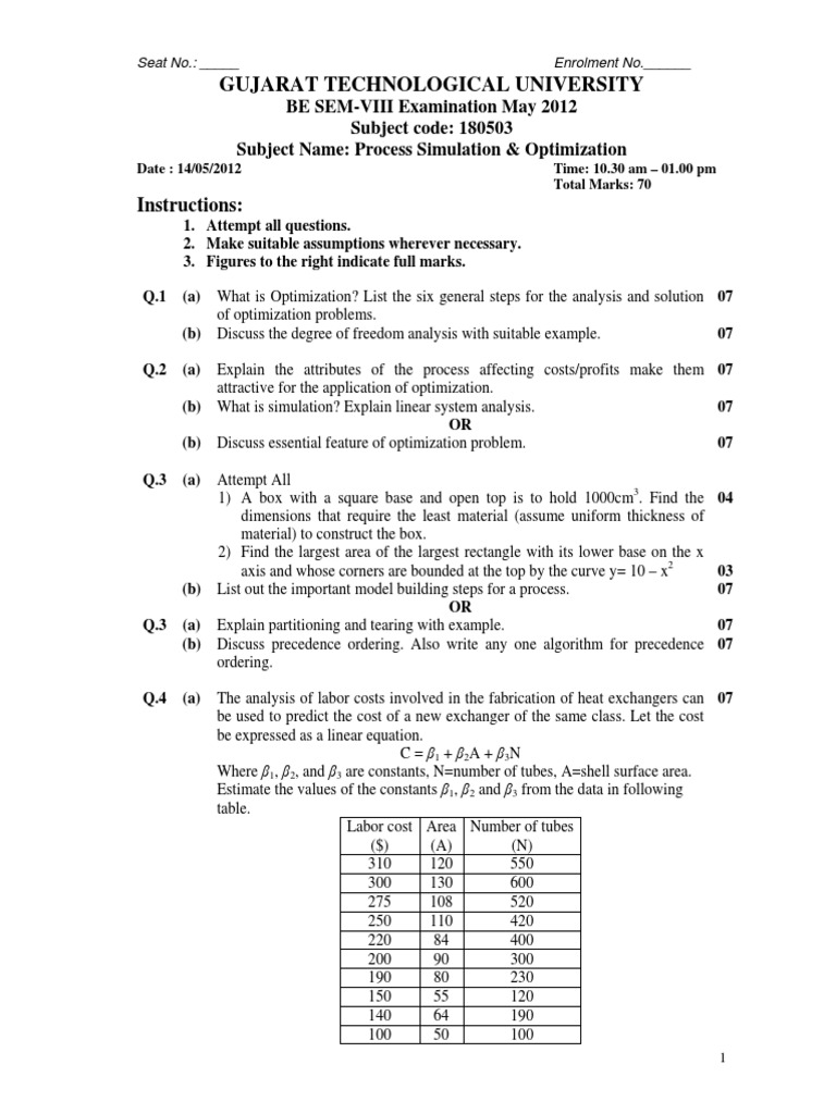 180512-180503-Process Simulation and Optimization | PDF | Mathematical ...