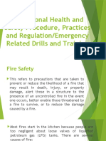 Operational Health and Safety Procedure, Practices and RegulationEmergency Related Drills and Training