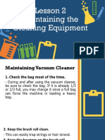 Maintaining the Cleaning Equipment
