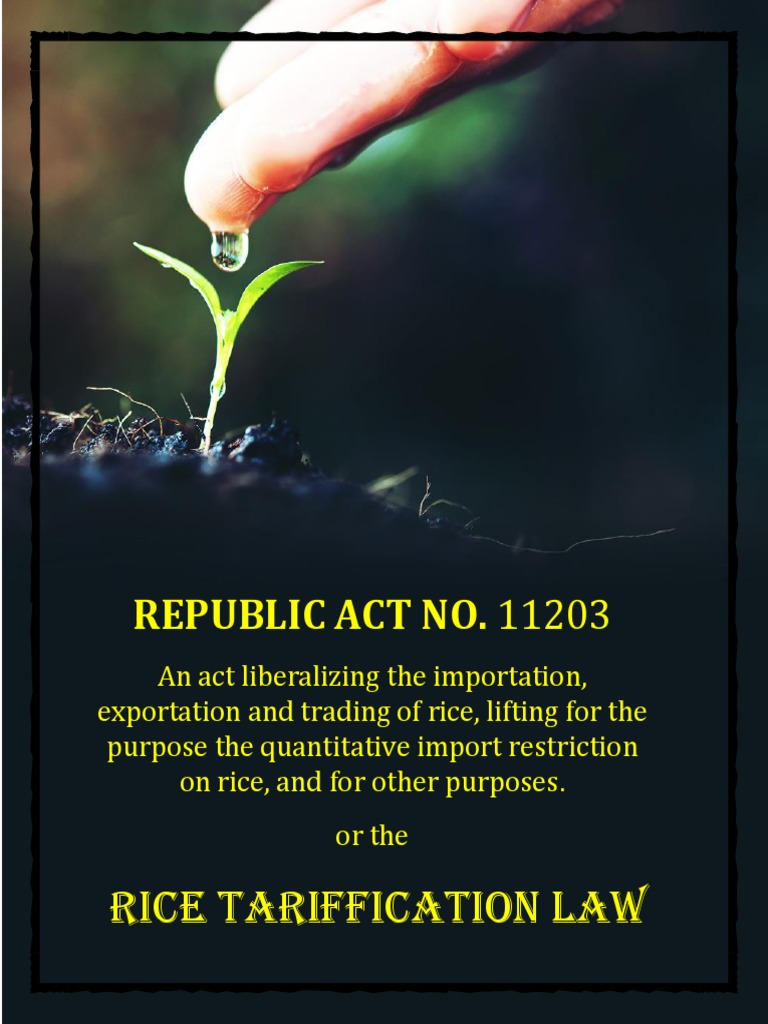 Tax Tarification Law PDF Tariff Rice