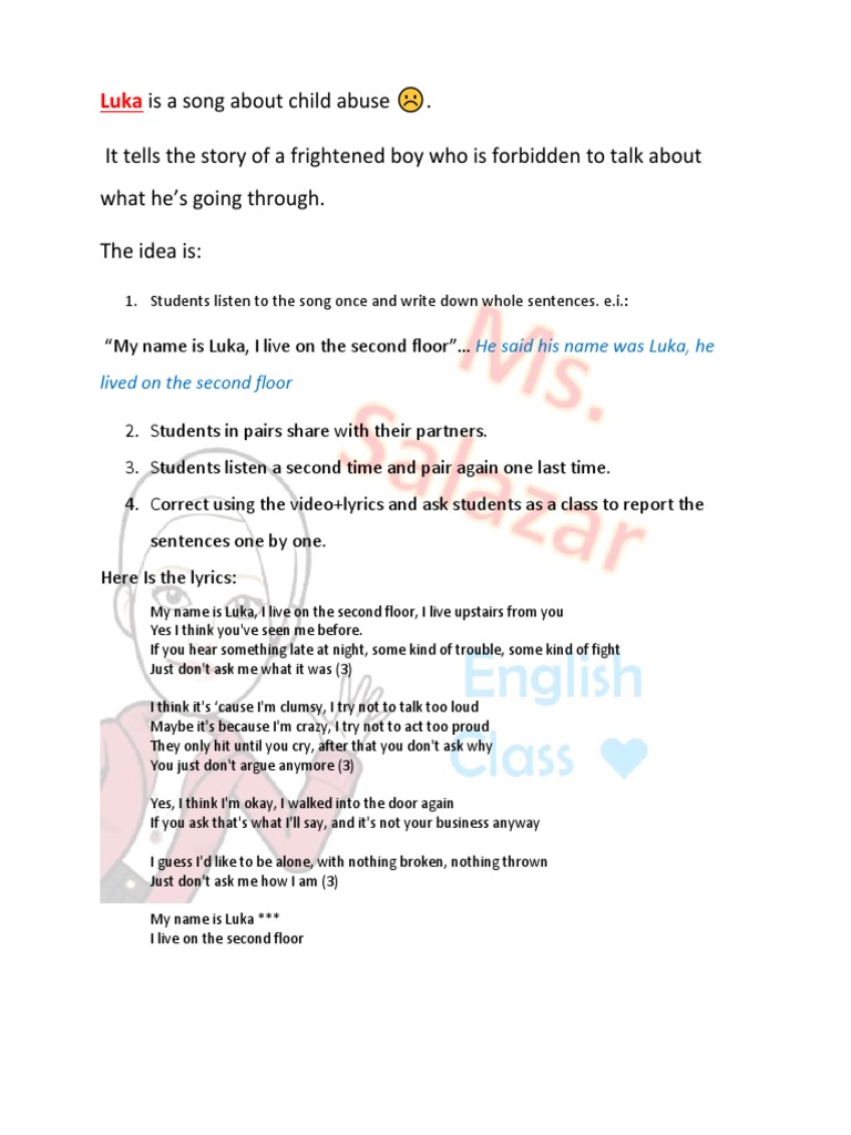 Luka Reported Speech Fill In 1 Pdf