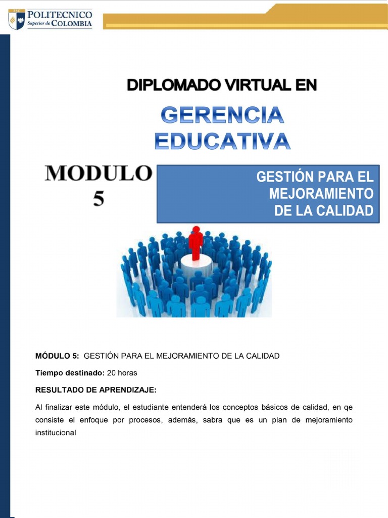 Gestión Educativa de Calidad | PDF | Planificación | Gestión de la calidad