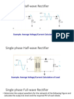 Single Phase Half-Wave Rectifier: Example: Average Voltage/Current Calculation of Load