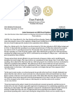 PR 09 19 2019 Big 3 Joint Statement on LBB Fiscal Update