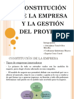 Constitución de La Empresa y La Gestión Del