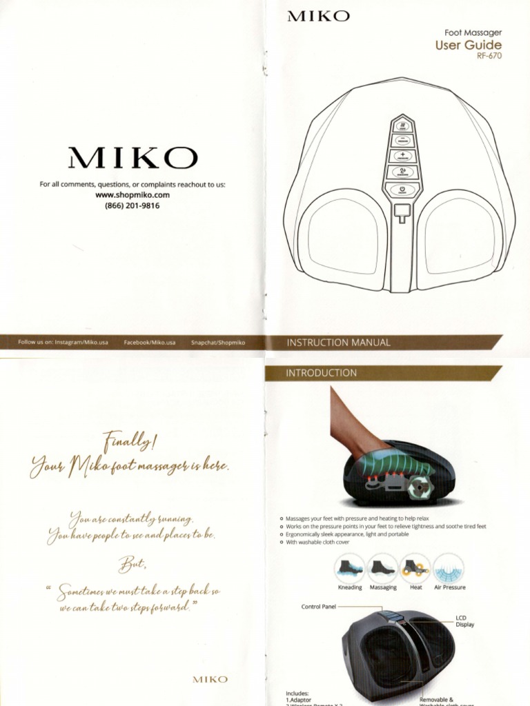 Miko Foot Masager Manual PDF