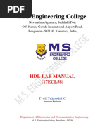 M S Engineering College: HDL Lab Manual