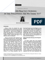 Advanced Practice Nursing in The Philippines: Are We There Yet?