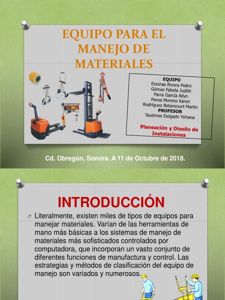Equipos para Manejo de Materiales | PDF | Almacén | Grúa (máquina)