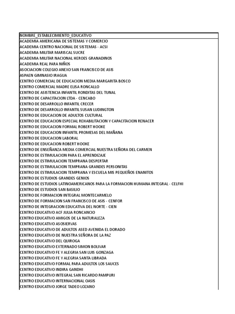 Base Colegios | PDF | Colombia | Bogotá