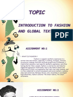 Topic: Introduction To Fashion and Global Textile