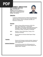 Muhammad Abbas Khan: Objectives