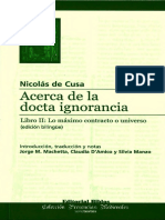 Nicolás de Cusa Docta Ignorancia Libro II