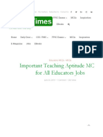 Important Teaching Aptitude Mcqs For All Educators Jobs