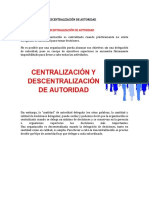 Centralización y Descentralización de Autoridad