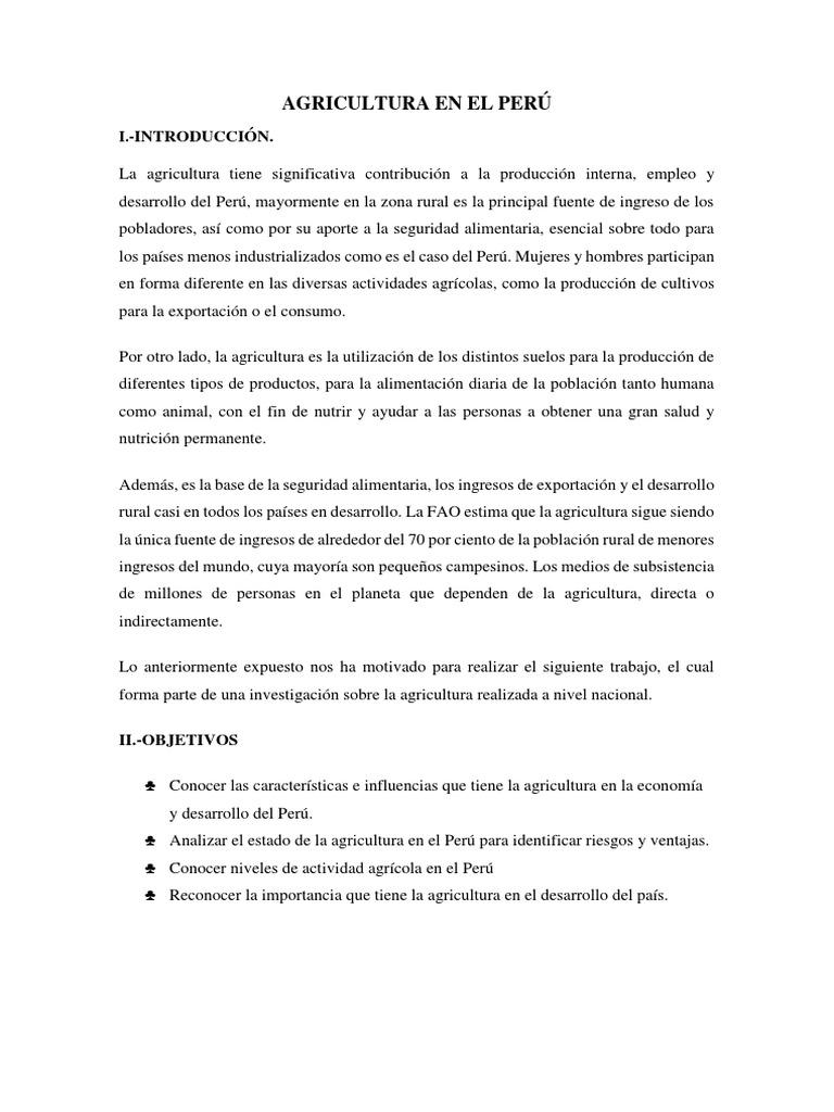 Agricultura En El Perú Pdf Agricultura Perú