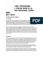 ESTIMULACION TEMPRANA II Programa Nacional Wawa Wasi Realizado Un Resumen Sobre El Tema