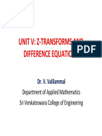 Z-TRANSFORMS AND DIFFERENCE EQUATIONS
