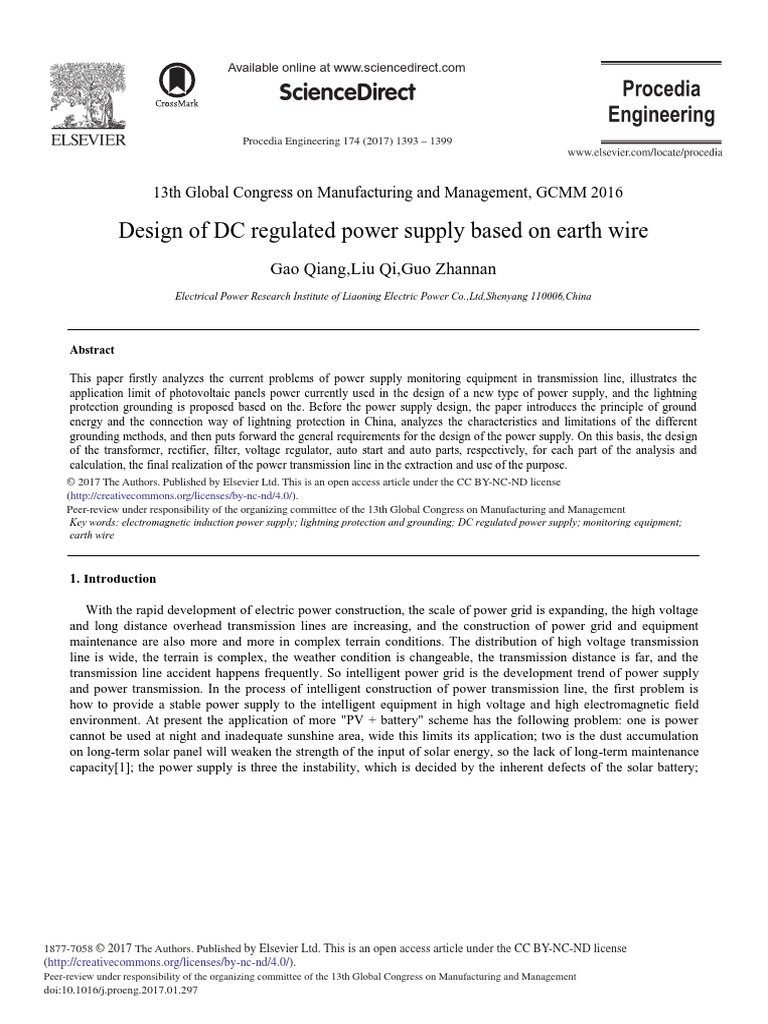 Design of DC Regulated Power Supply Based On Earth PDF | PDF ...