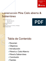 Construcción Mina Cielo Abierto & Subterráneo