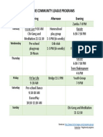 RCL Program Schedule