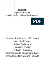 Legislation India - India Code - Bills of Parliament: Attorney